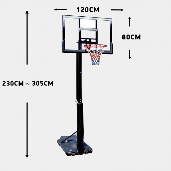 Amila Deluxe Φορητή Μπασκέτα με Βάση 230-305 cm
