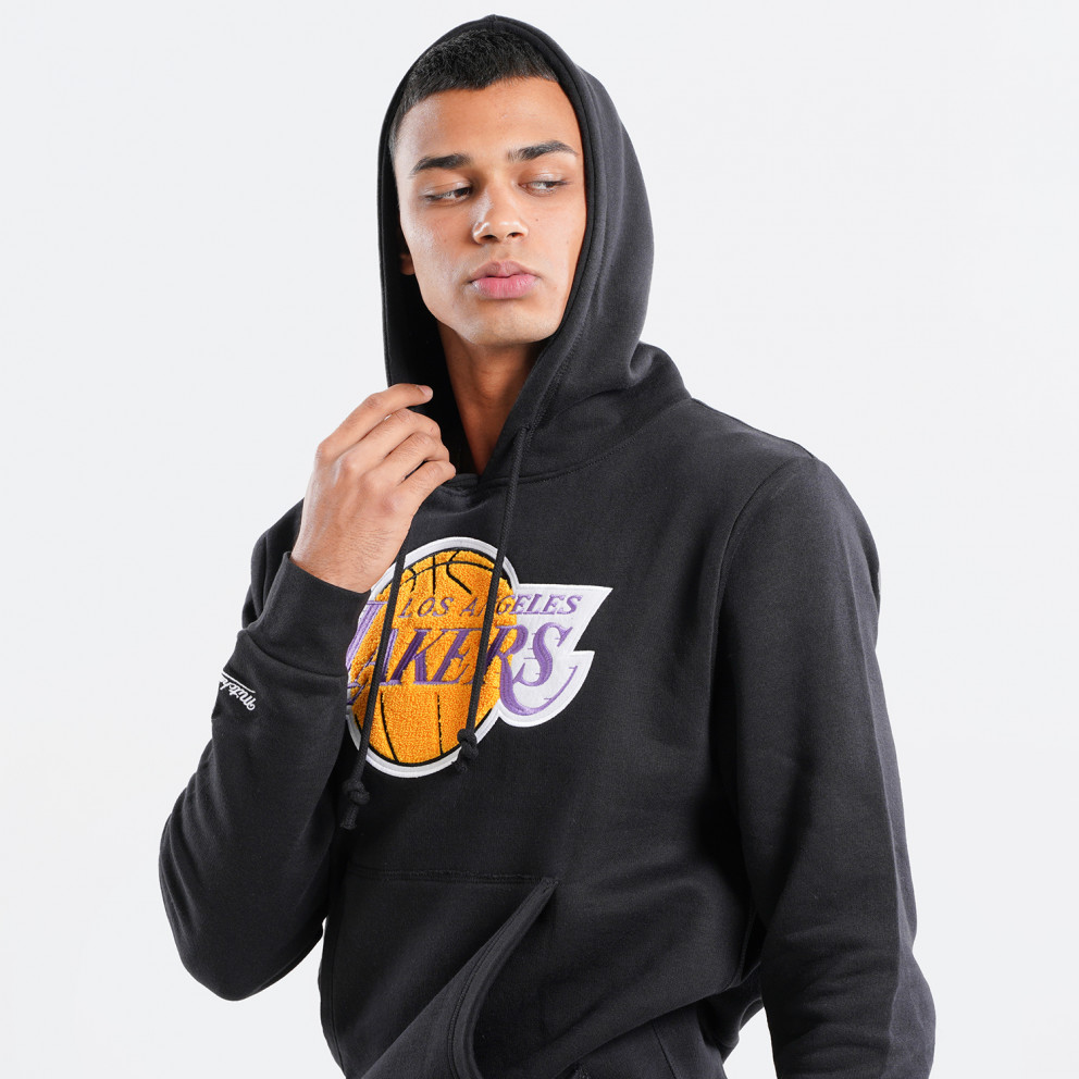 Mitchell & Ness Chenille Logo LA Lakers Ανδρική Μπλούζα με Κουκούλα