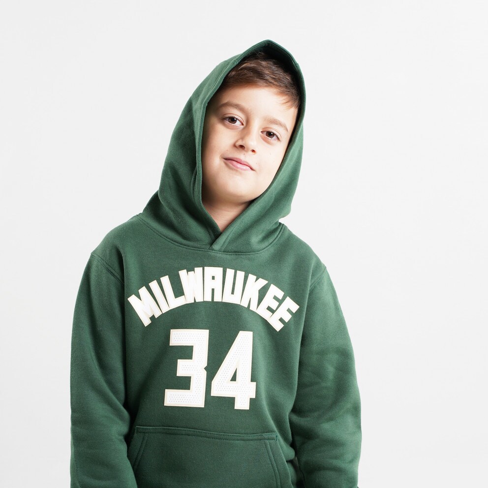 Nike Pro Essential Milwaukee Bucks Giannis Antetokounmpo Παιδική Μπλούζα με Κουκούλα