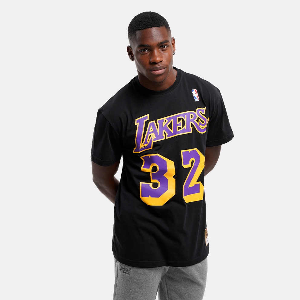 Mitchell & Ness Name & Number Magic Johnson os Anngeles Lakers Men's T-Shirt