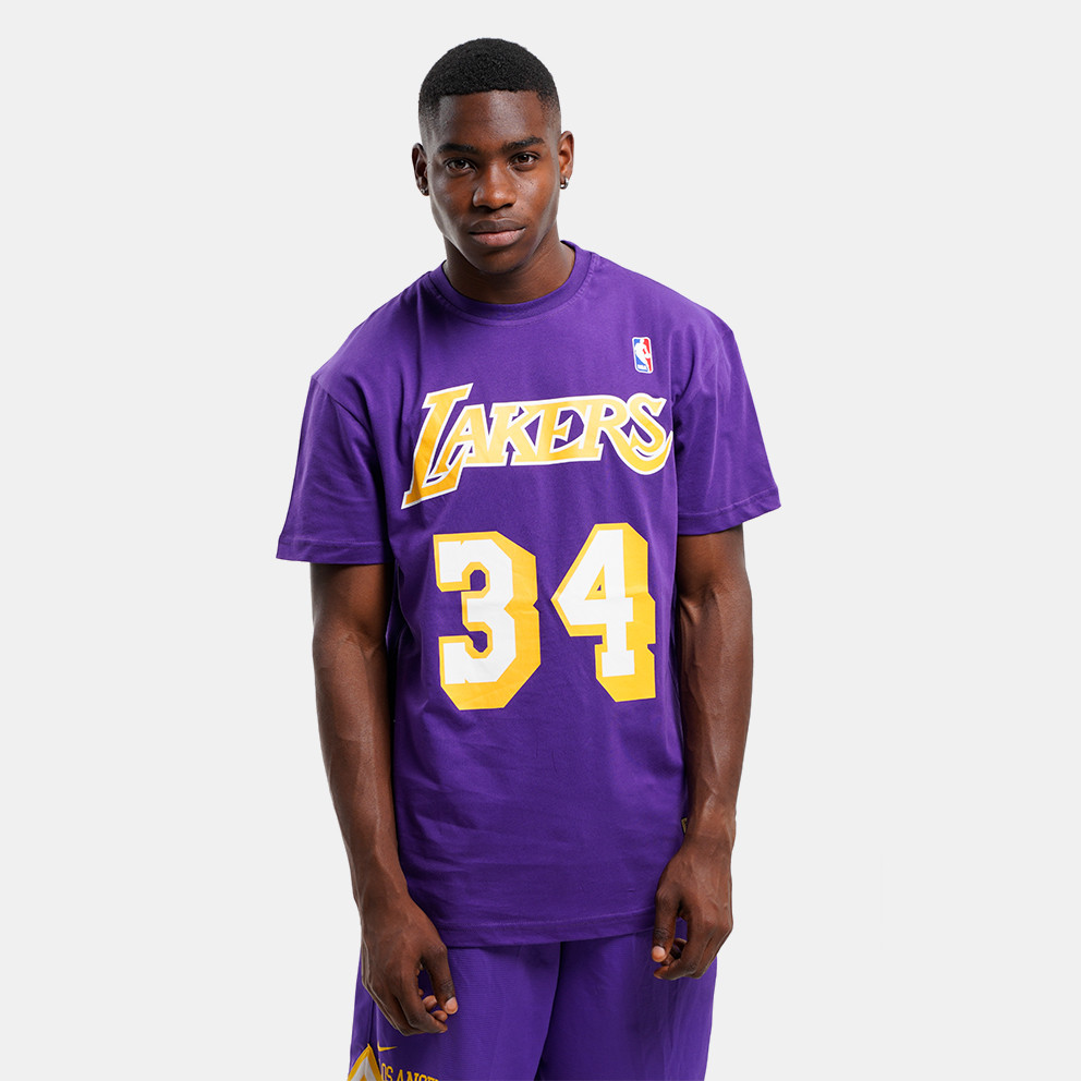 Mitchell & Ness Name & Number Shaquille O'Neal Los Angeles Lakers Men's T-Shirt