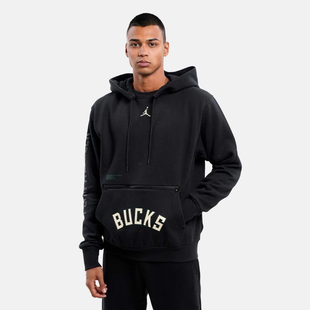 Jordan Milwaukee Bucks Fleece Ανδρική Μπλούζα με Κουκούλα