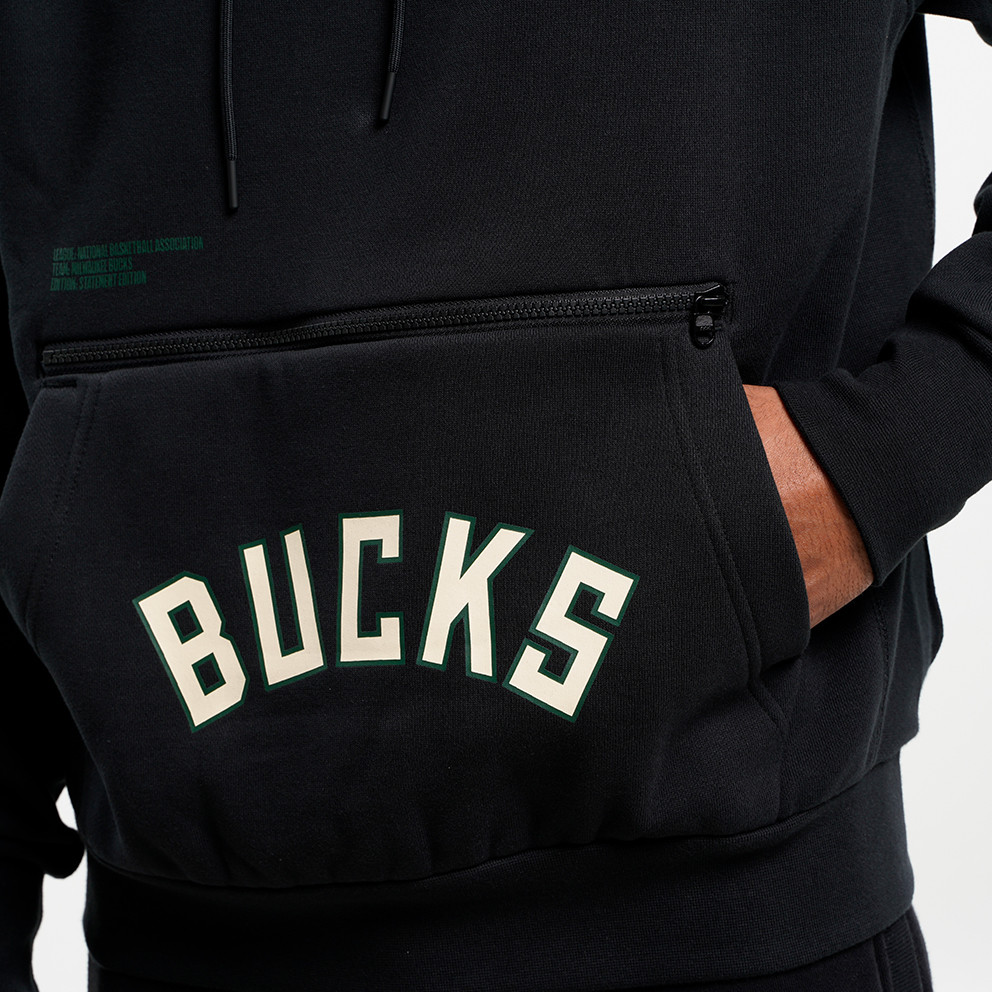 Jordan Milwaukee Bucks Fleece Ανδρική Μπλούζα με Κουκούλα