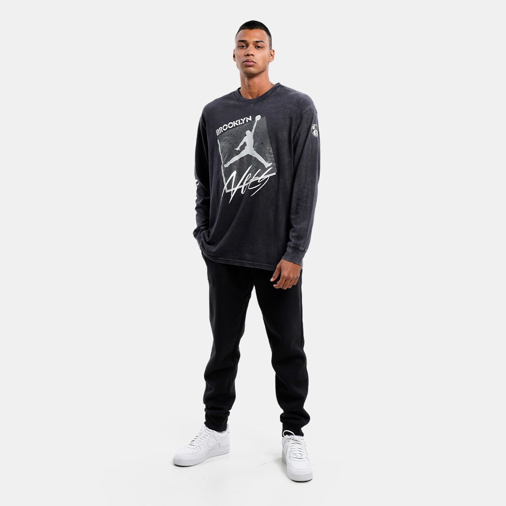 Jordan Brooklyn Nets Courtside Statement Edition Men's Long Sleeve T-Shirt