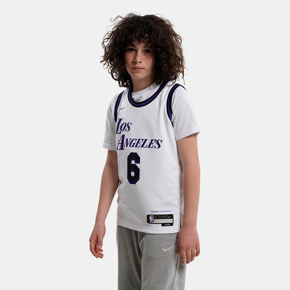 Nike ΝΒΑ LeBron James Los Angeles Lakres City Edition Swingman Dri-FIT Παιδική Μπασκετική Φανέλα