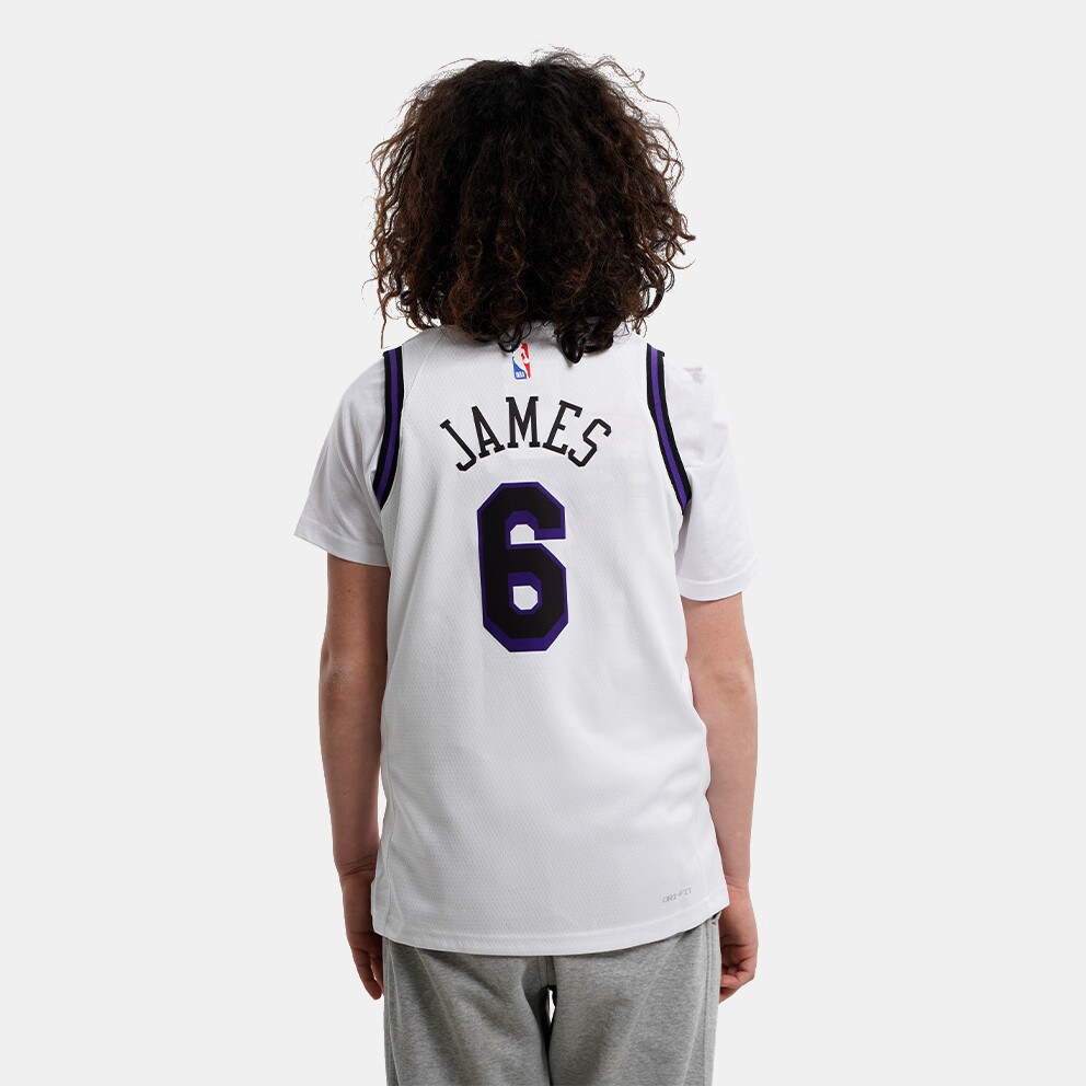 Nike ΝΒΑ LeBron James Los Angeles Lakres City Edition Swingman Dri-FIT Παιδική Μπασκετική Φανέλα