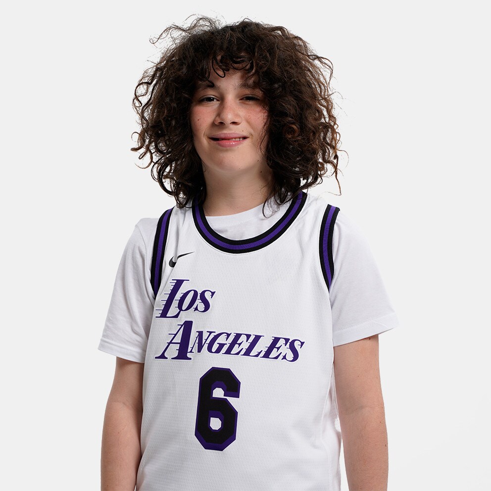 Nike ΝΒΑ LeBron James Los Angeles Lakres City Edition Swingman Dri-FIT Παιδική Μπασκετική Φανέλα