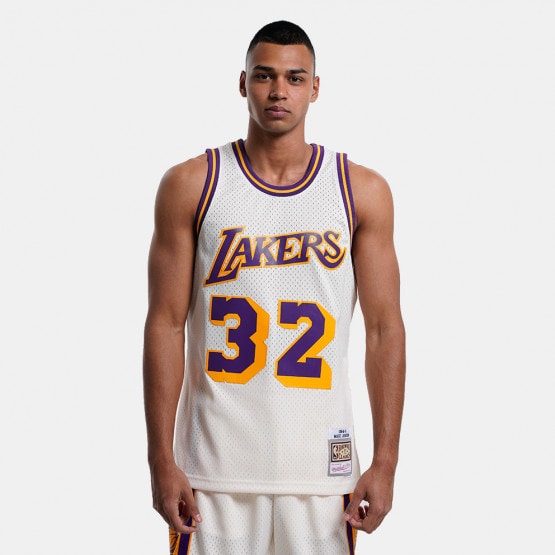 Mitchell & Ness NBA Magic Johnson Los Angeles Lakers 1984-1985 Off White Men's Basketball Jersey