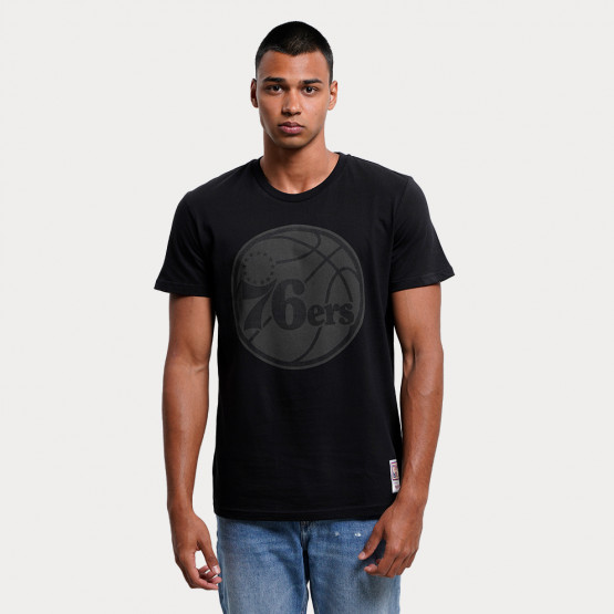 Mitchell & Ness NBA Philadelphia 76ers Black Tonal Print Men's T-shirt