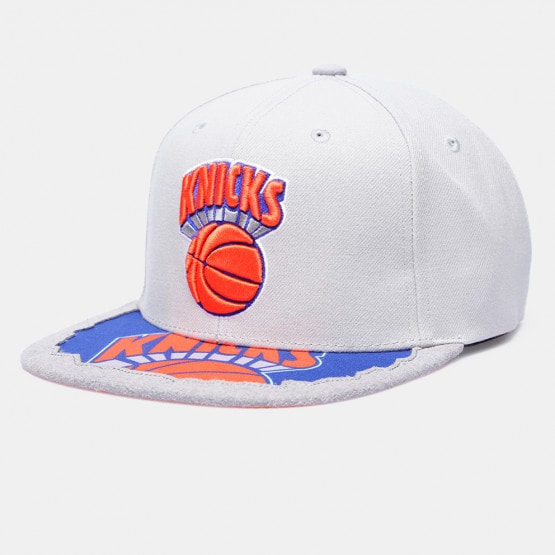 Mitchell & Ness New York Knicks Merch Logo Hardwood Classic Red Flex  Snapback Hat