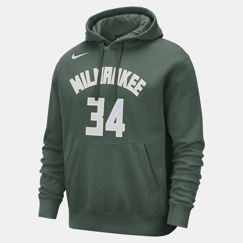 Nike NBA Milwaukee Bucks Club Ανδρικό Φούτερ με Κουκούλα