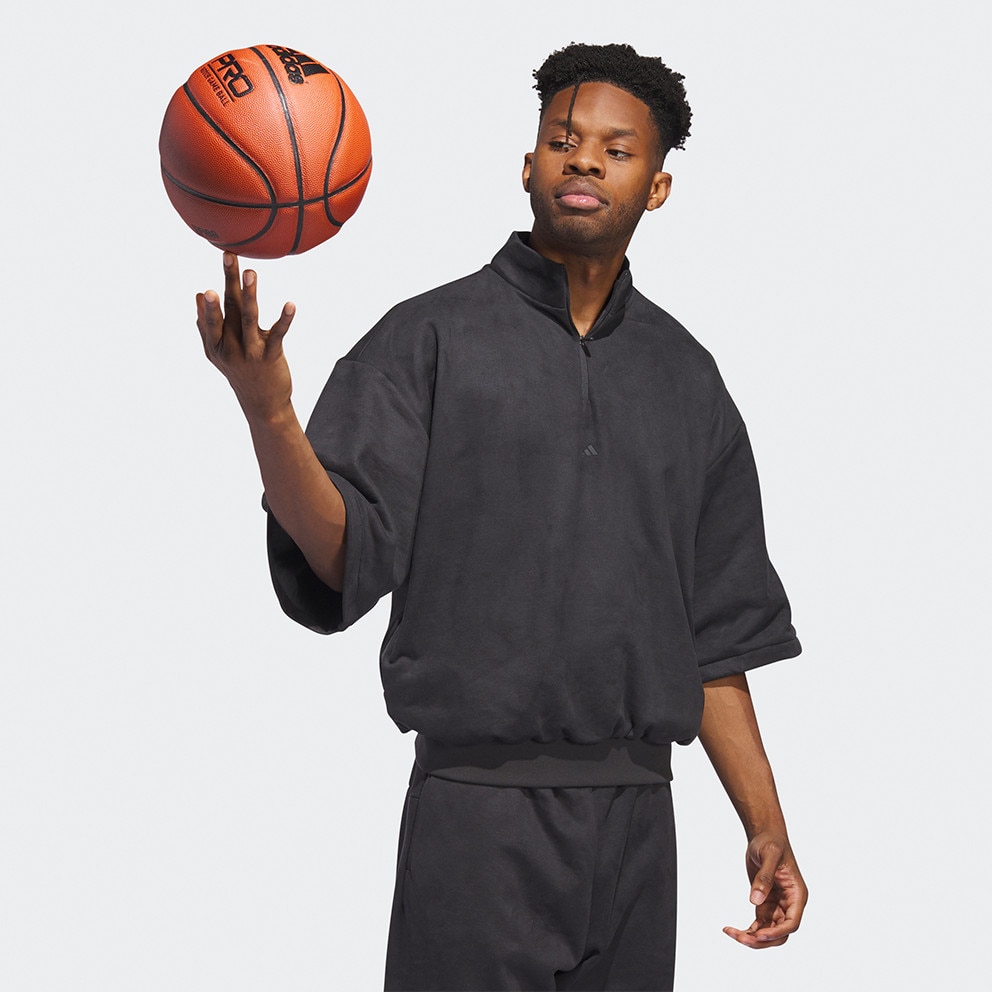 adidas Performance Basketball Sueded Half-Zip Unisex Μπλούζα Φούτερ