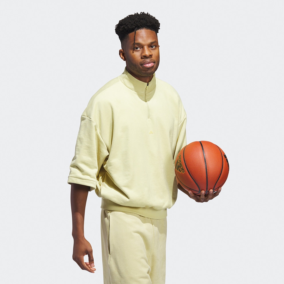 adidas Performance Basketball Sueded 3/4 Half-Zip Unisex Μπλούζα Φούτερ