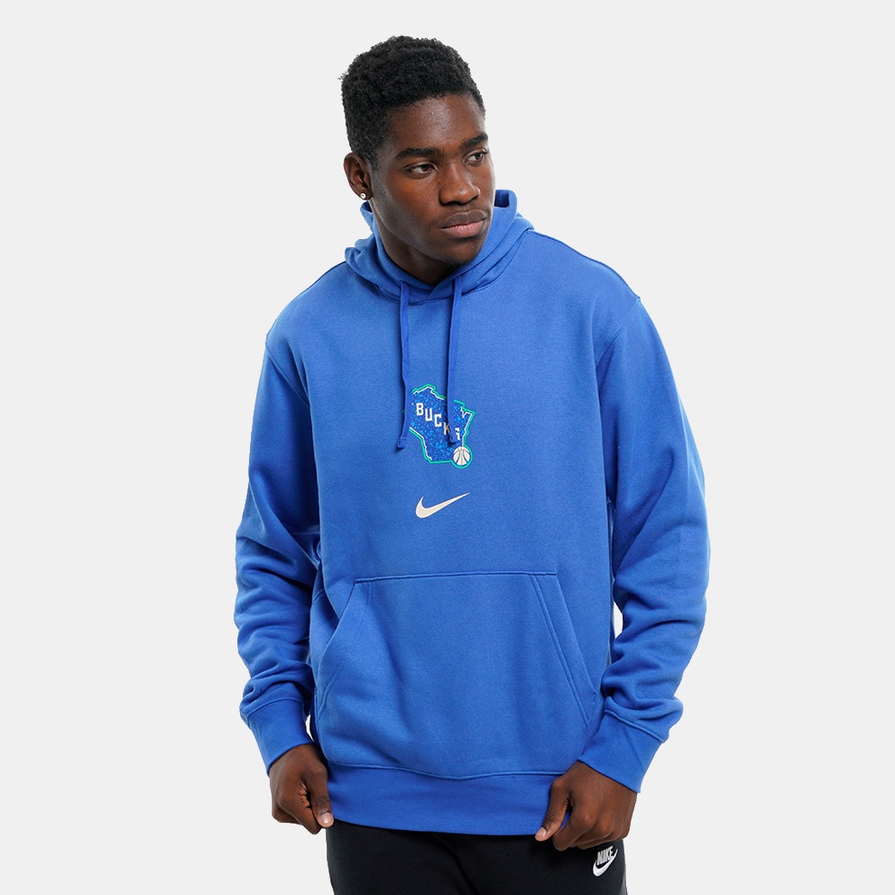 Nike NBA Milwaukee Bucks Nike City Edition Ανδρική Μπλούζα με Κουκούλα
