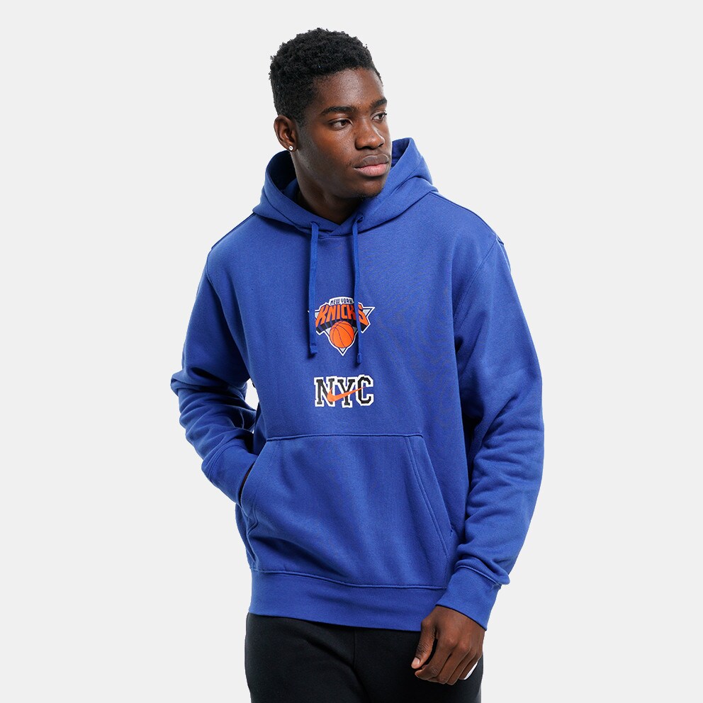 Nike NBA New York Knicks Club Fleece City Edition Ανδρική Μπλούζα με Κουκούλα
