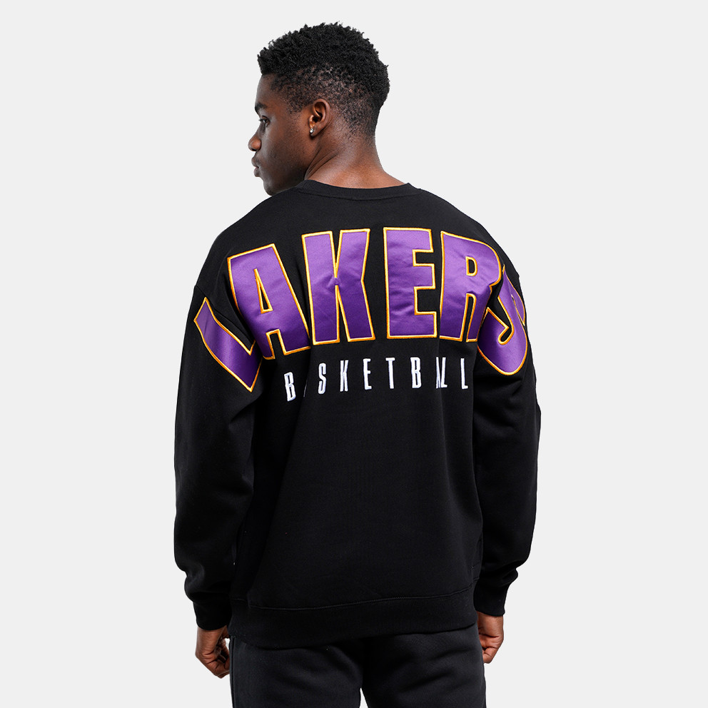 Mitchell & Ness NBA  Los Angeles Lakers Team First Satin Fleece Crew Men's Sweatshirt