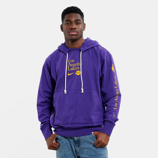 Nike Dri-FIT NBA Los Angeles Lakers Standard Issue Courtside Ανδρική Μπλούζα με Κουκούλα