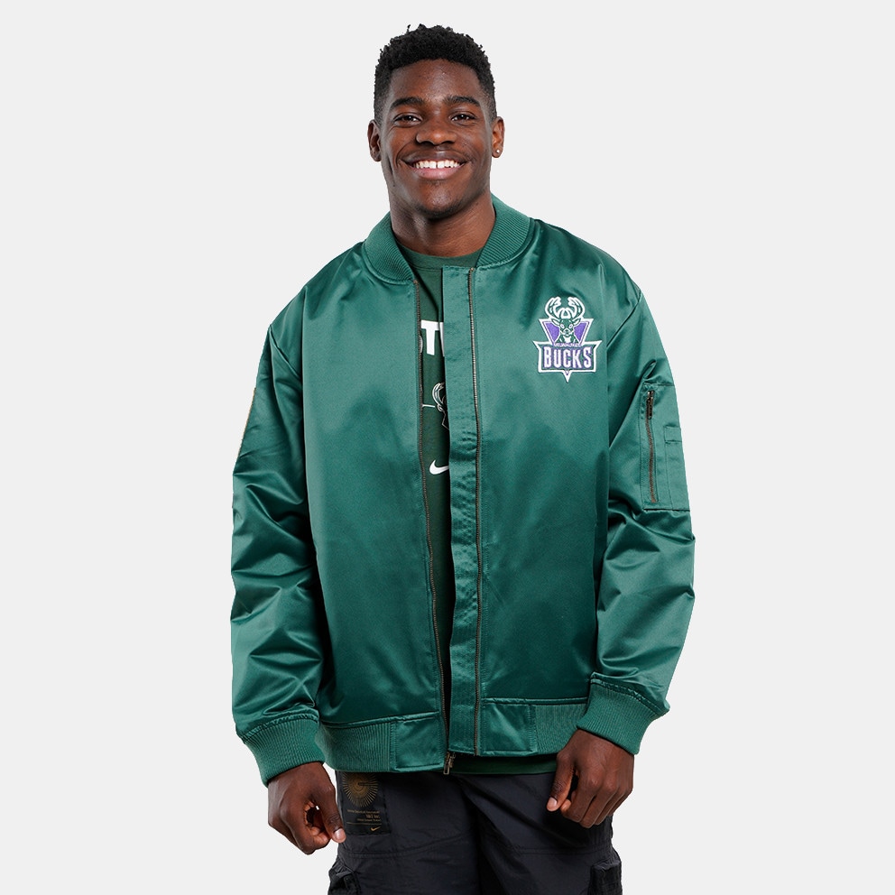 Mitchell & Ness NBA Milwaukee Bucks Lightweight Satin Bomber Ανδρικό Μπουφάν