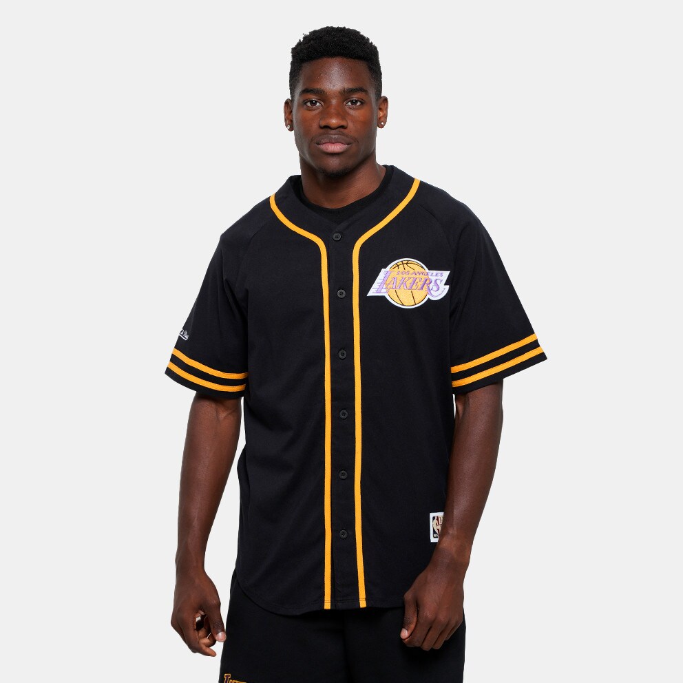 Mitchell & Ness NBA Los Angeles Lakers Fashion Cotton Button Front Vintage Men's Shirt