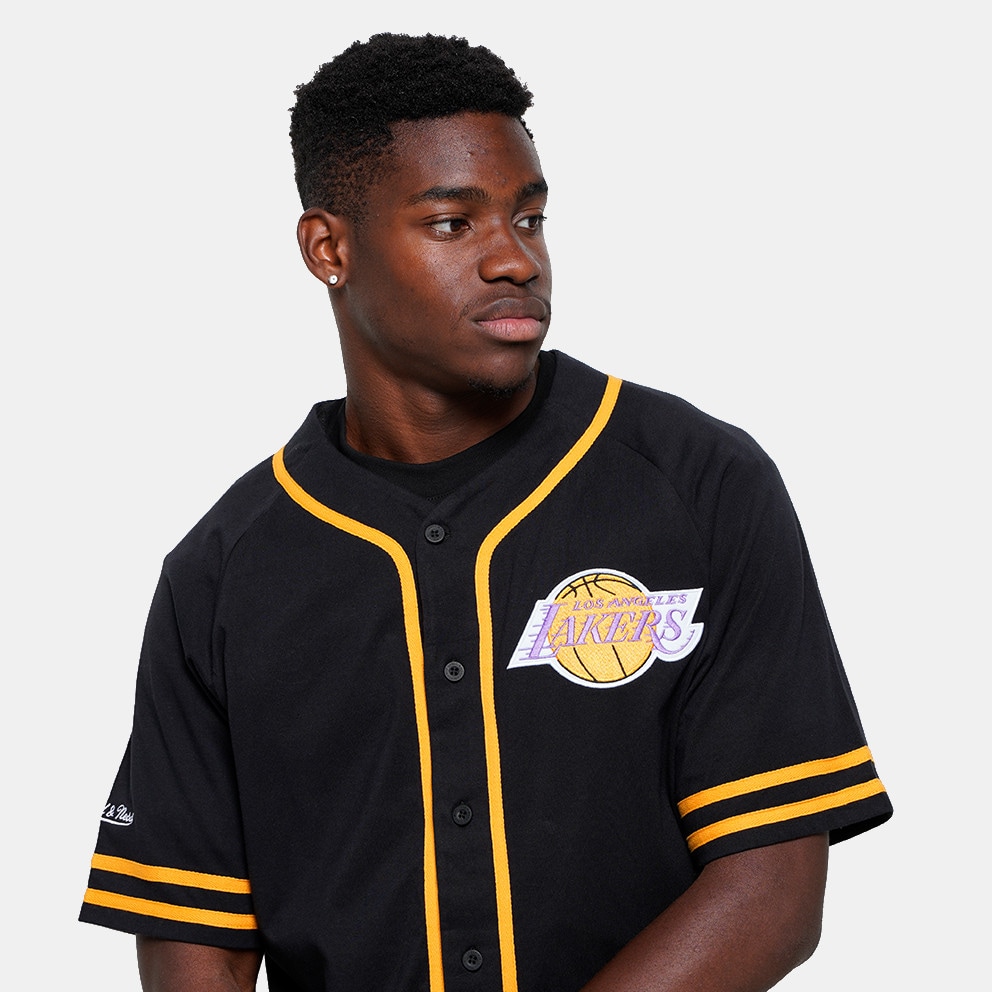 Mitchell & Ness NBA Los Angeles Lakers Fashion Cotton Button Front Vintage Men's Shirt