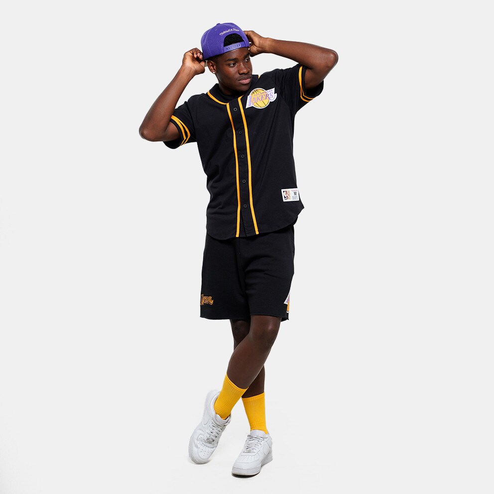Mitchell & Ness NBA Los Angeles Lakers Fashion Cotton Button Front Vintage Men's Shirt