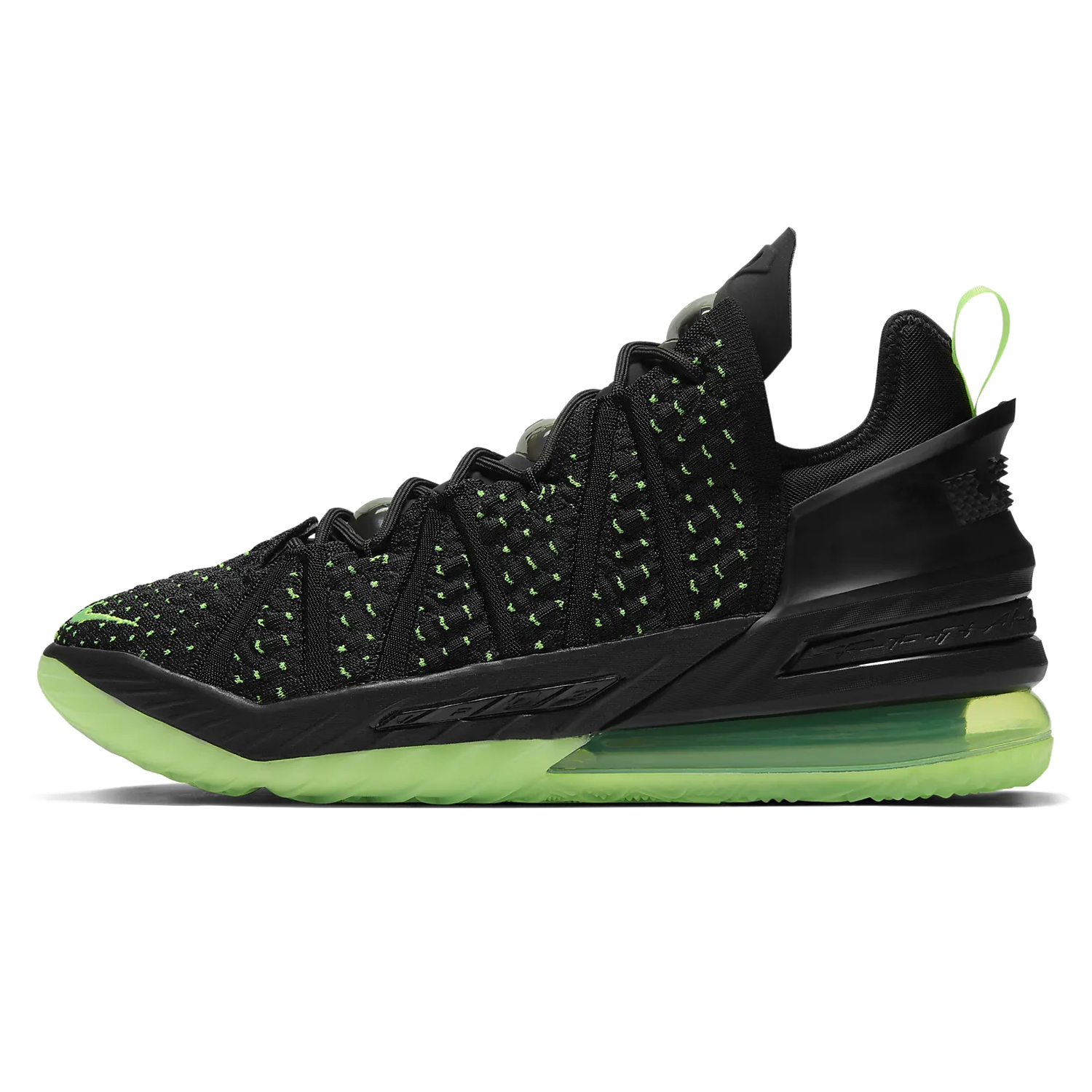 Nike LeBron 18 "Dunkman" Unisex Basketball Shoes CQ9283-005 BLACK/ELECTRIC GREEN-BLACK