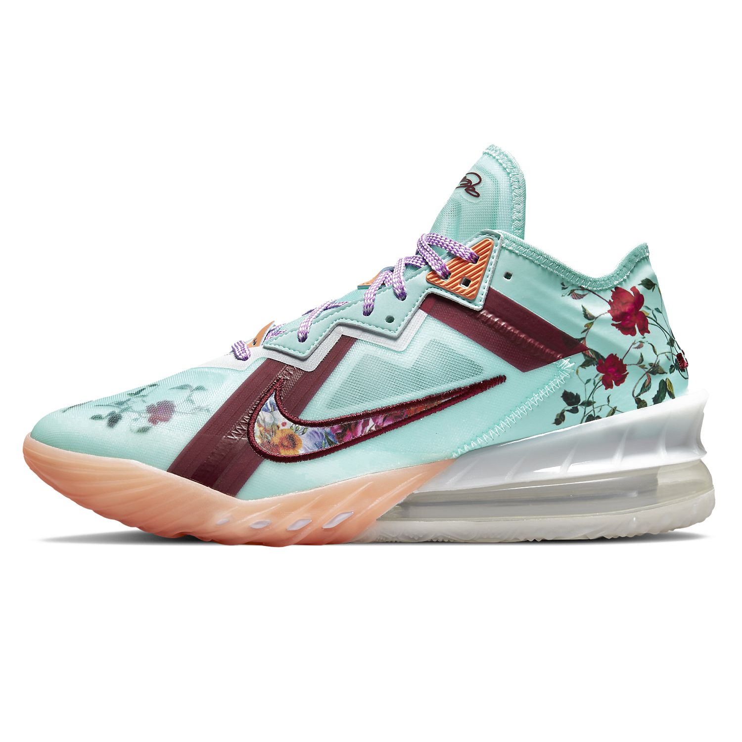 Nike LeBron 18 Low "Floral" Basketball Shoes CV7562-400 COPA/TEAM RED-HYPER PINK-WHITE
