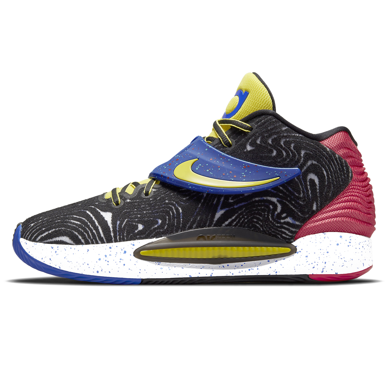 Nike KD14 Ανδρικά Παπούτσια για Μπάσκετ CW3935-004 BLACK/FUSION RED-WHITE-YELLOW STRIKE